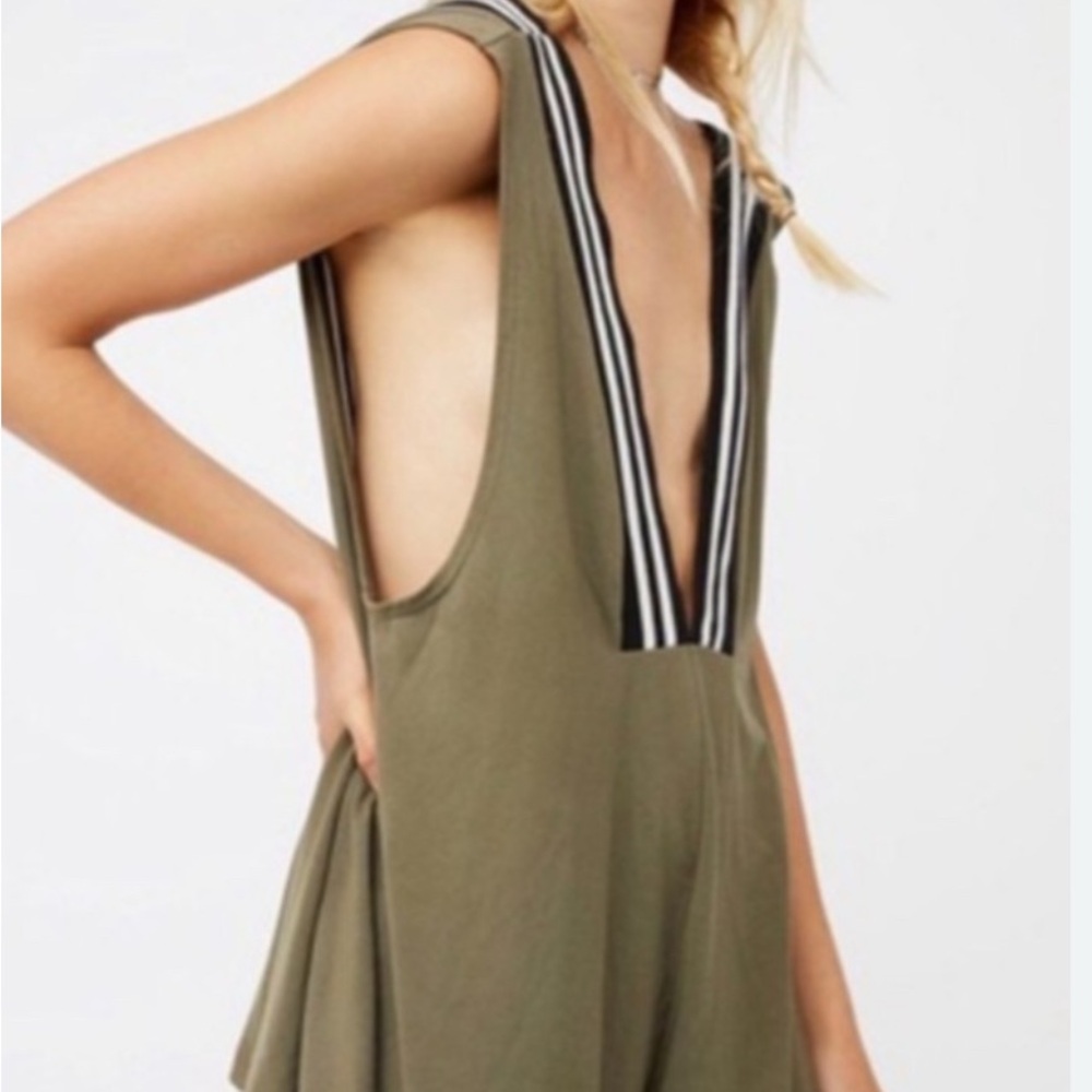 Olive Green V-Neck Women's romper